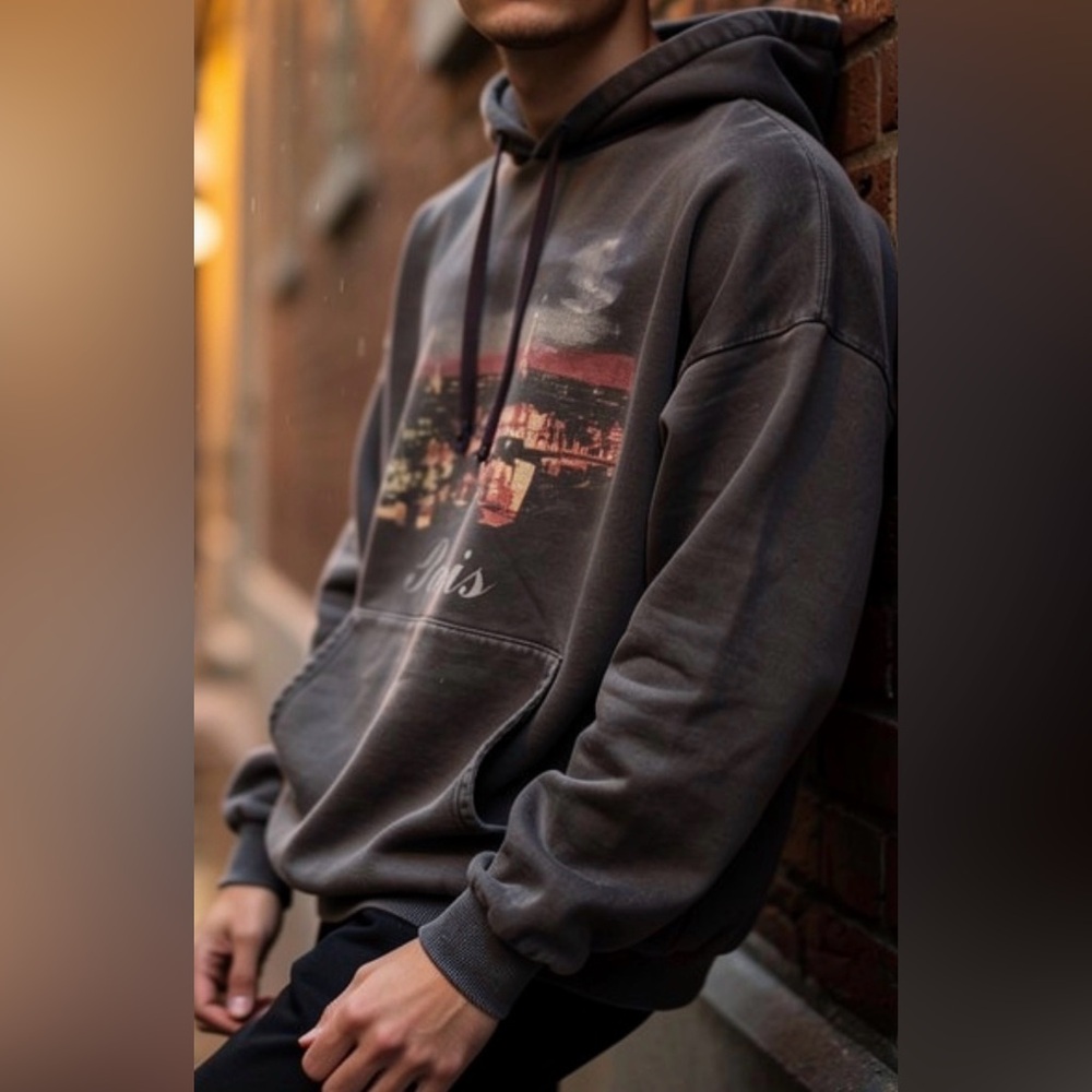 Balenciaga Charcoal Graphic Hoodie